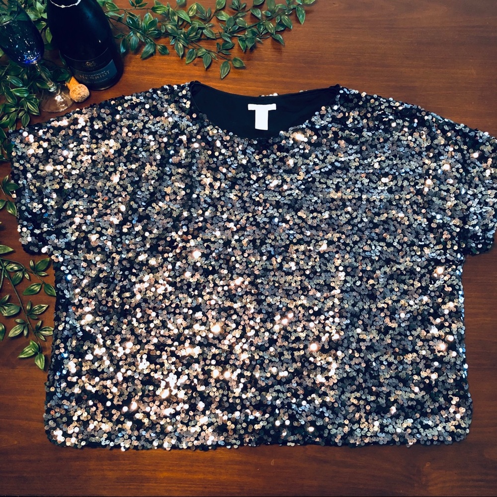 Black Sequin Top